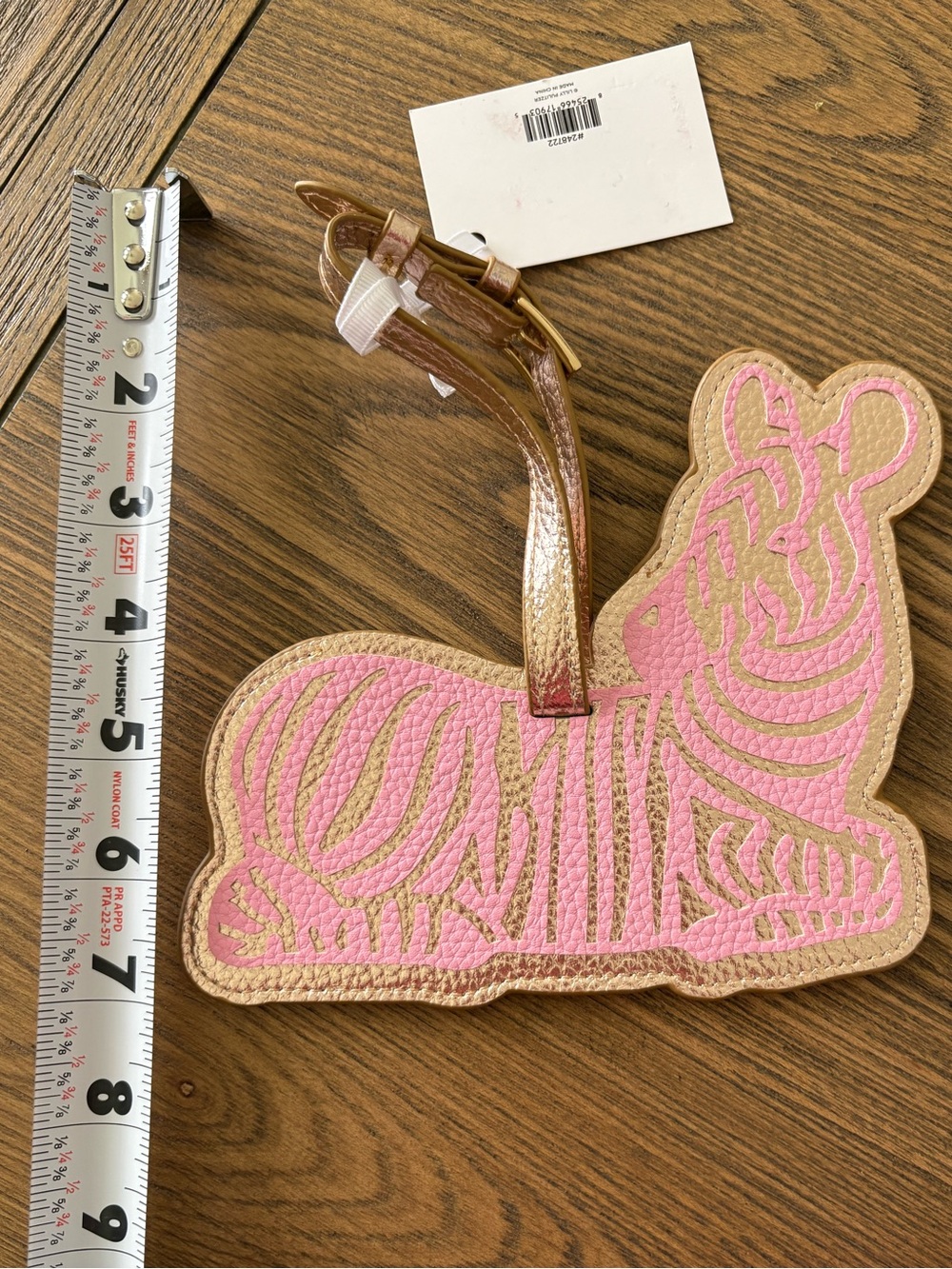 Large Lilly Pulitzer Pink & Gold Zebra Metallic Luggage Tag - Picture 5 of 6
